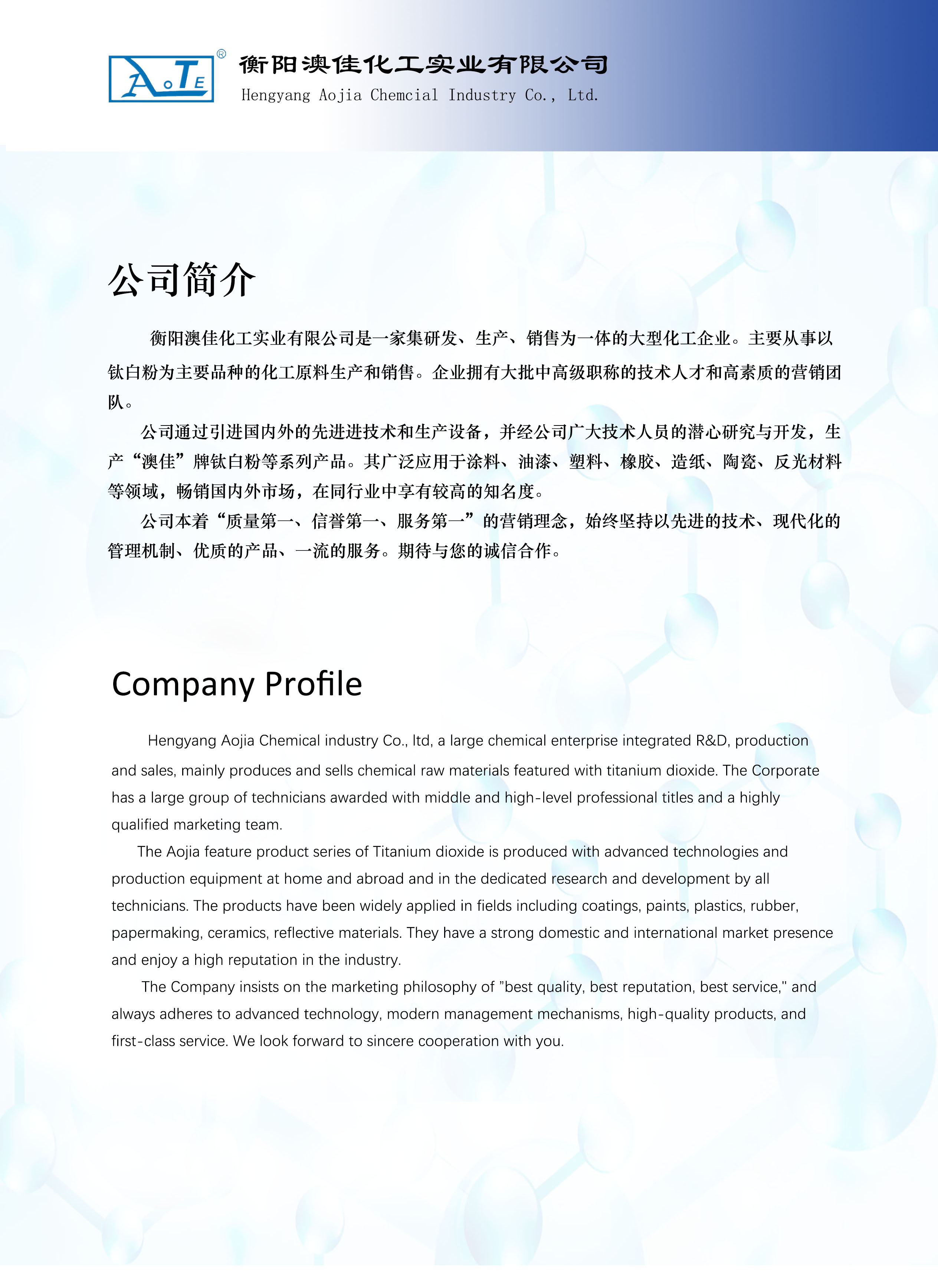 衡陽澳佳化工實業(yè)有限公司,化工企業(yè),粉體化工原料,鈦白粉